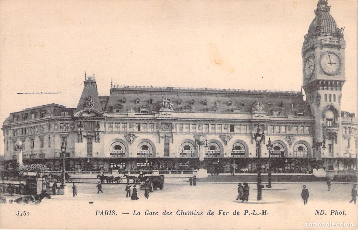 Postales: Postal de la Estaci&oacute;n de Tren P.L.M. Gare de Lyon en Par&iacute;s