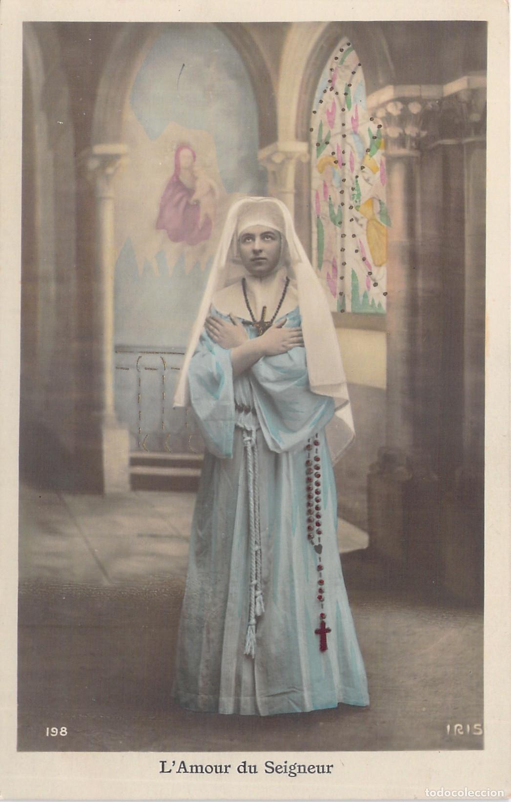 Postales: Postal Religiosa Francesa L'Amour du Seigneur Monja IRIS
