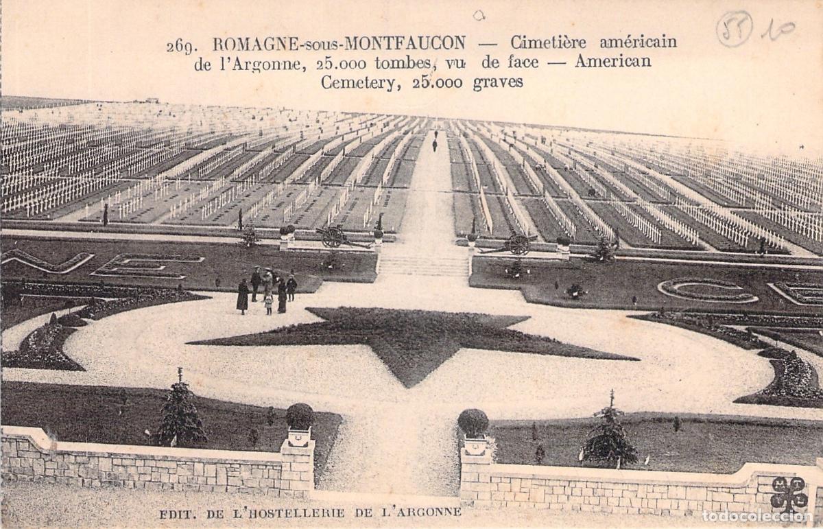 Postales: Postal del Cementerio Americano de Romagne-sous-Montfaucon, Francia