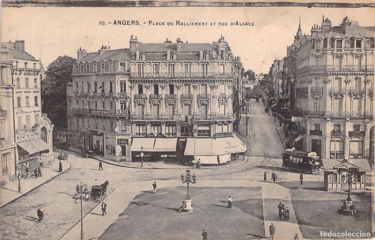 Postkarten: Postal de Angers: Place du Ralliement y Rue d'Alsace