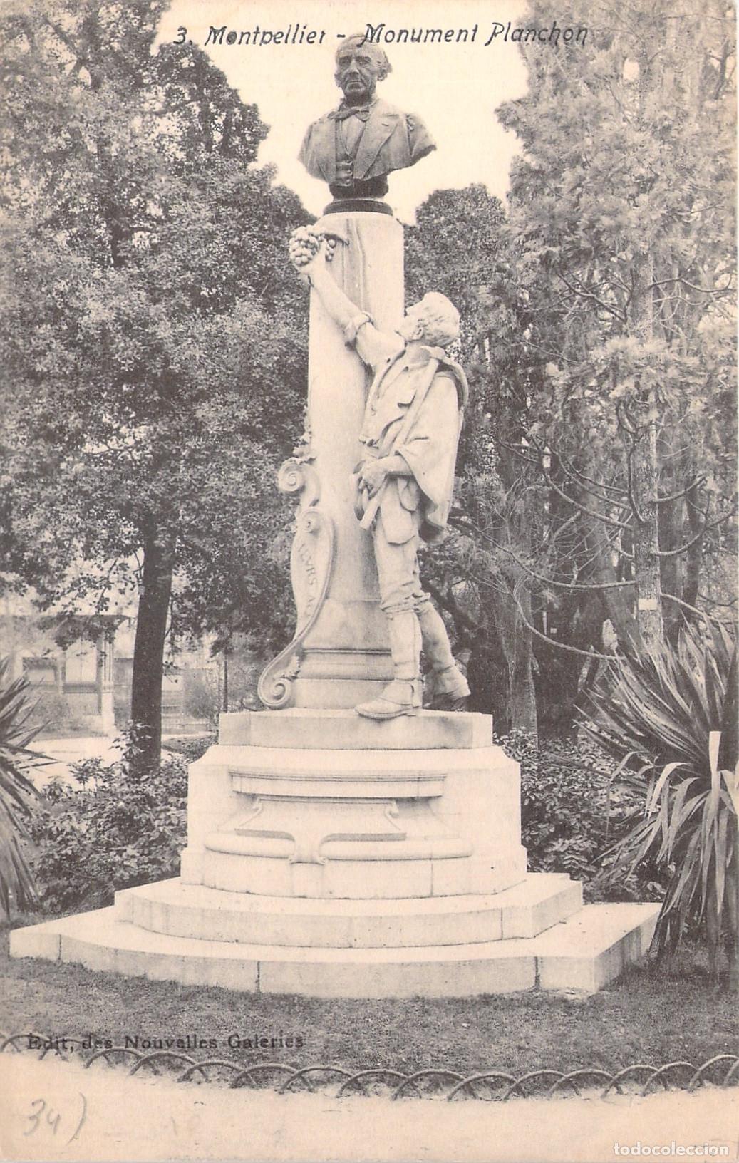 Postales: Postal de Montpellier: Monumento Planchon, Francia