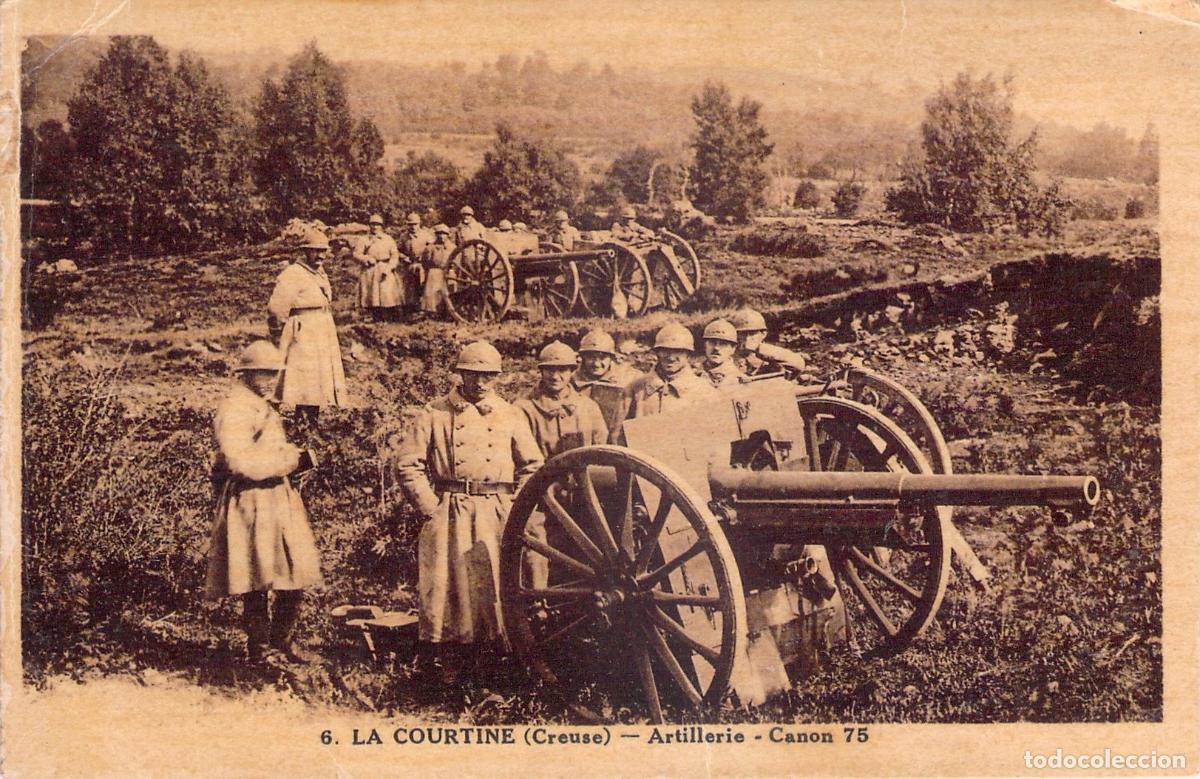 Postales: Postal Militar de Artiller&iacute;a y Ca&ntilde;&oacute;n 75 en La Courtine Francia