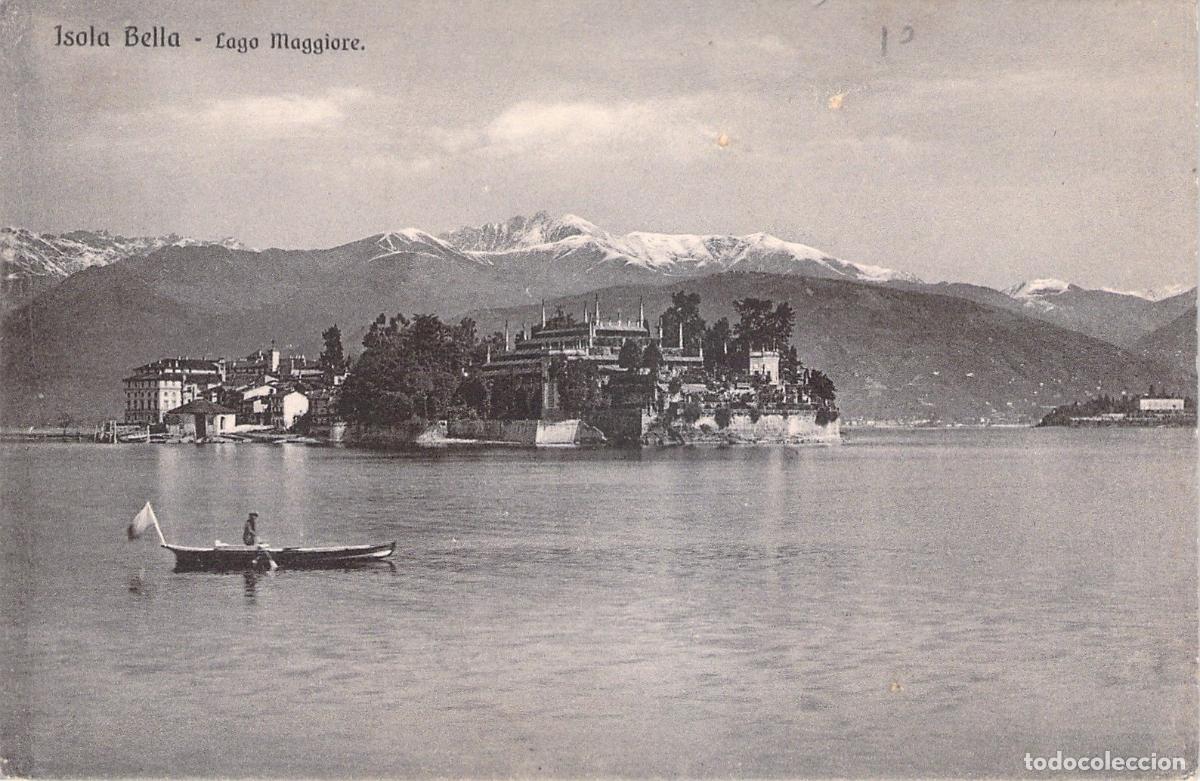 Postales: Postal Isola Bella en el Lago Maggiore con Paisaje de Monta&ntilde;a