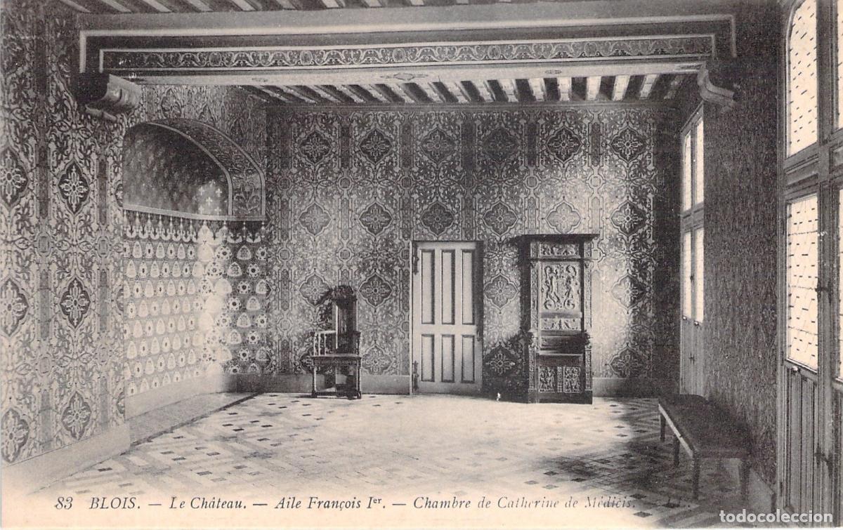 Postales: Postal del Castillo de Blois, C&aacute;mara de Catalina de M&eacute;dici, Francia