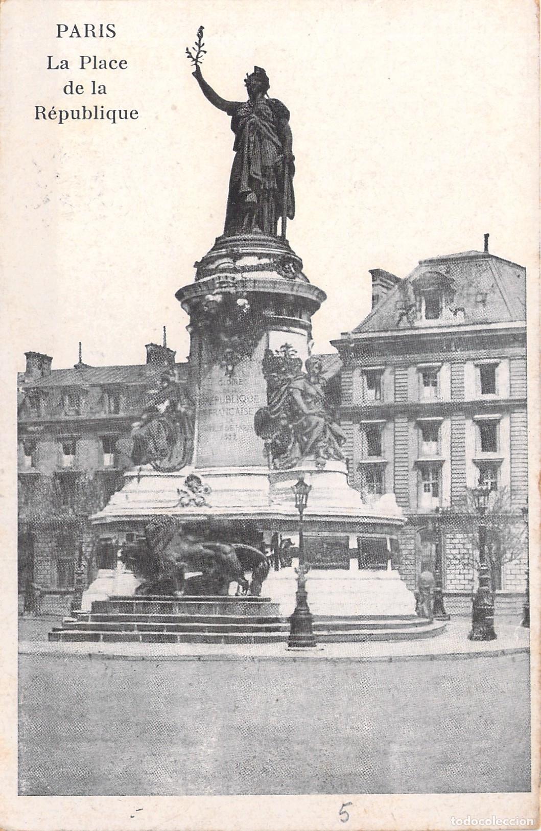 Postales: Postal Antigua de la Plaza de la Rep&uacute;blica en Par&iacute;s