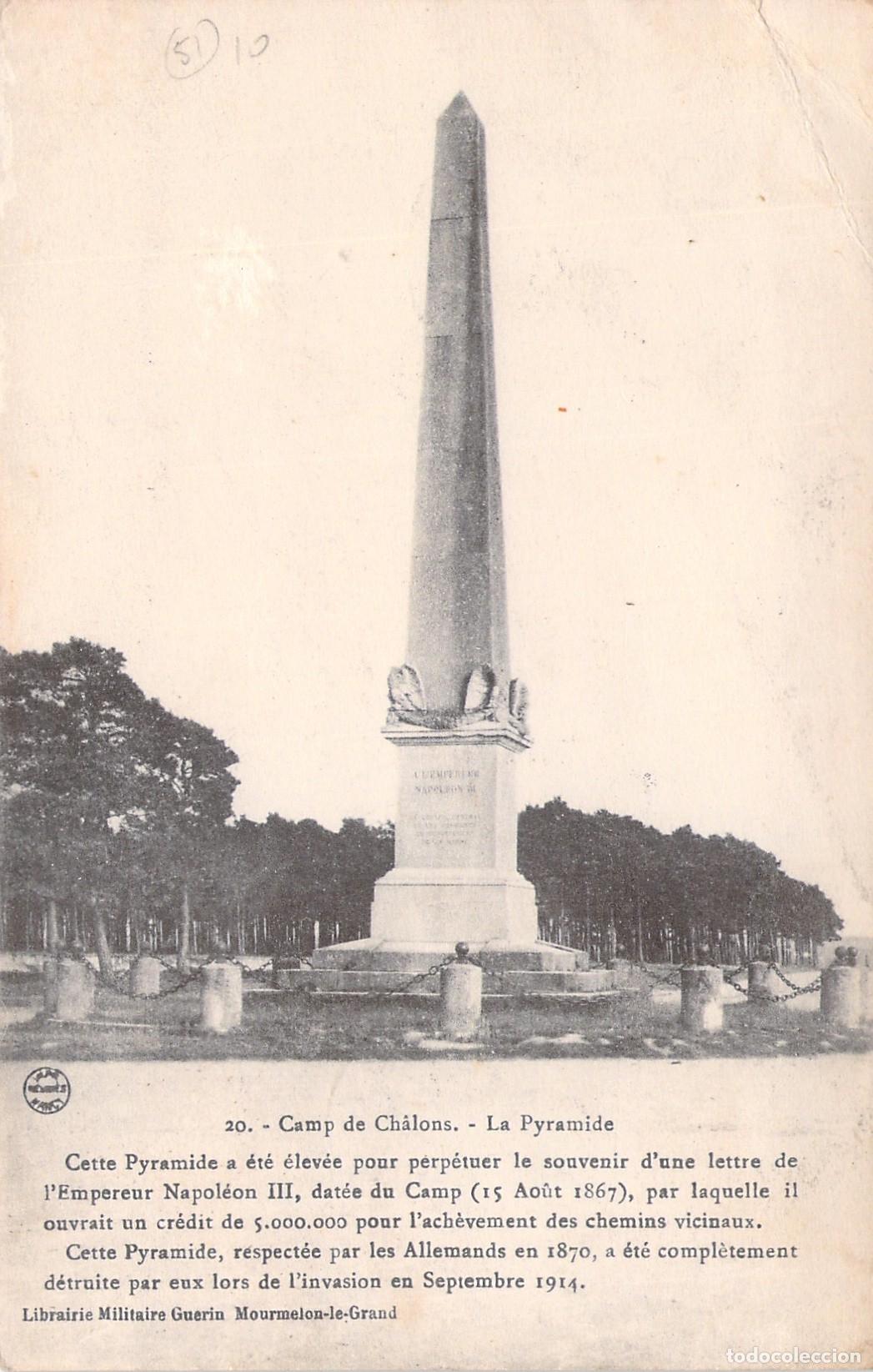 Postkarten: Postal de la Pir&aacute;mide del Camp de Ch&acirc;lons, Francia