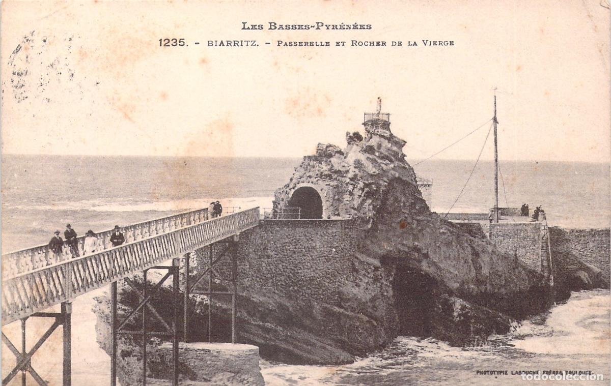 Postkarten: Postal de Biarritz Passerelle et Rocher de la Vierge Francia