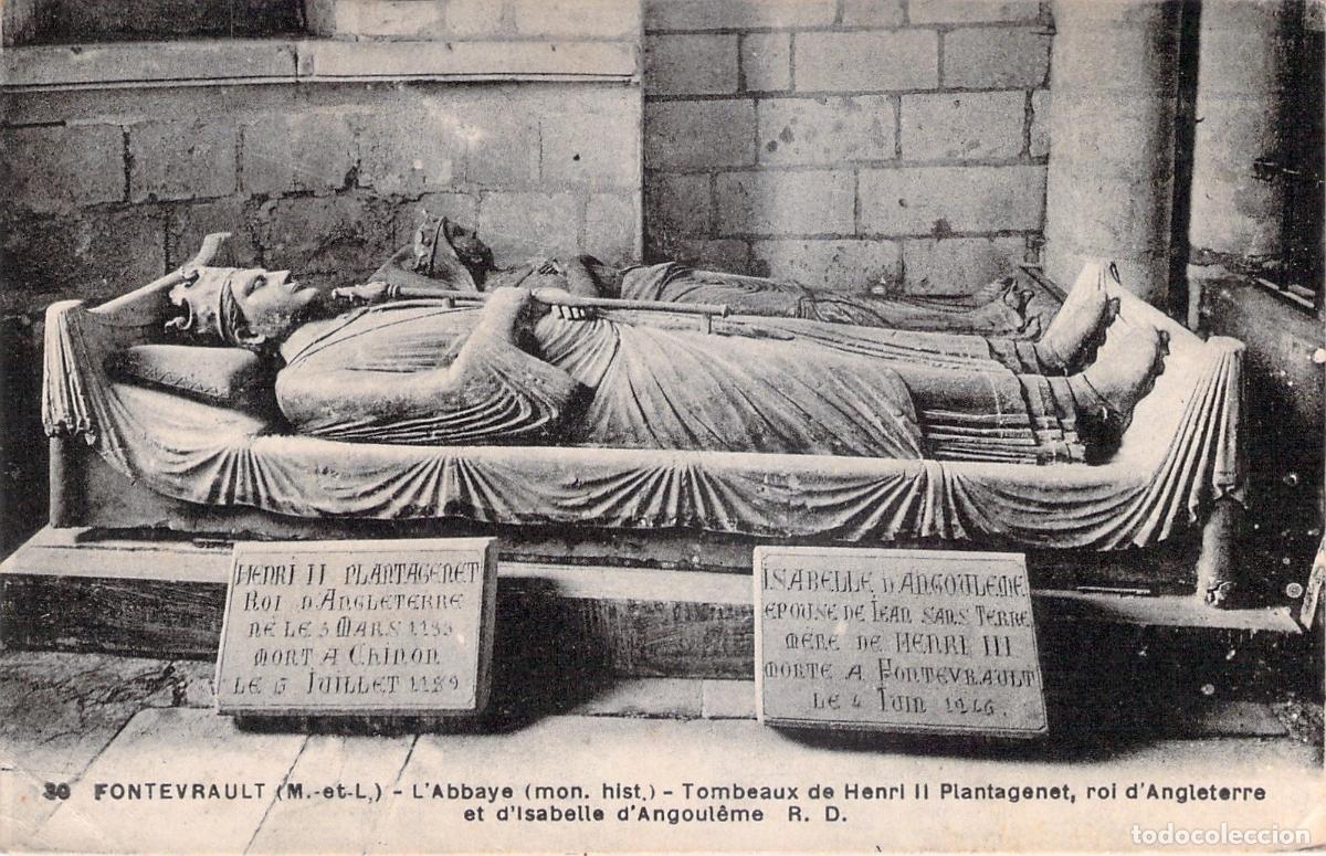 Postkarten: Postal Tumbas de Enrique II e Isabel de Angulema, Abad&iacute;a de Fontevraud