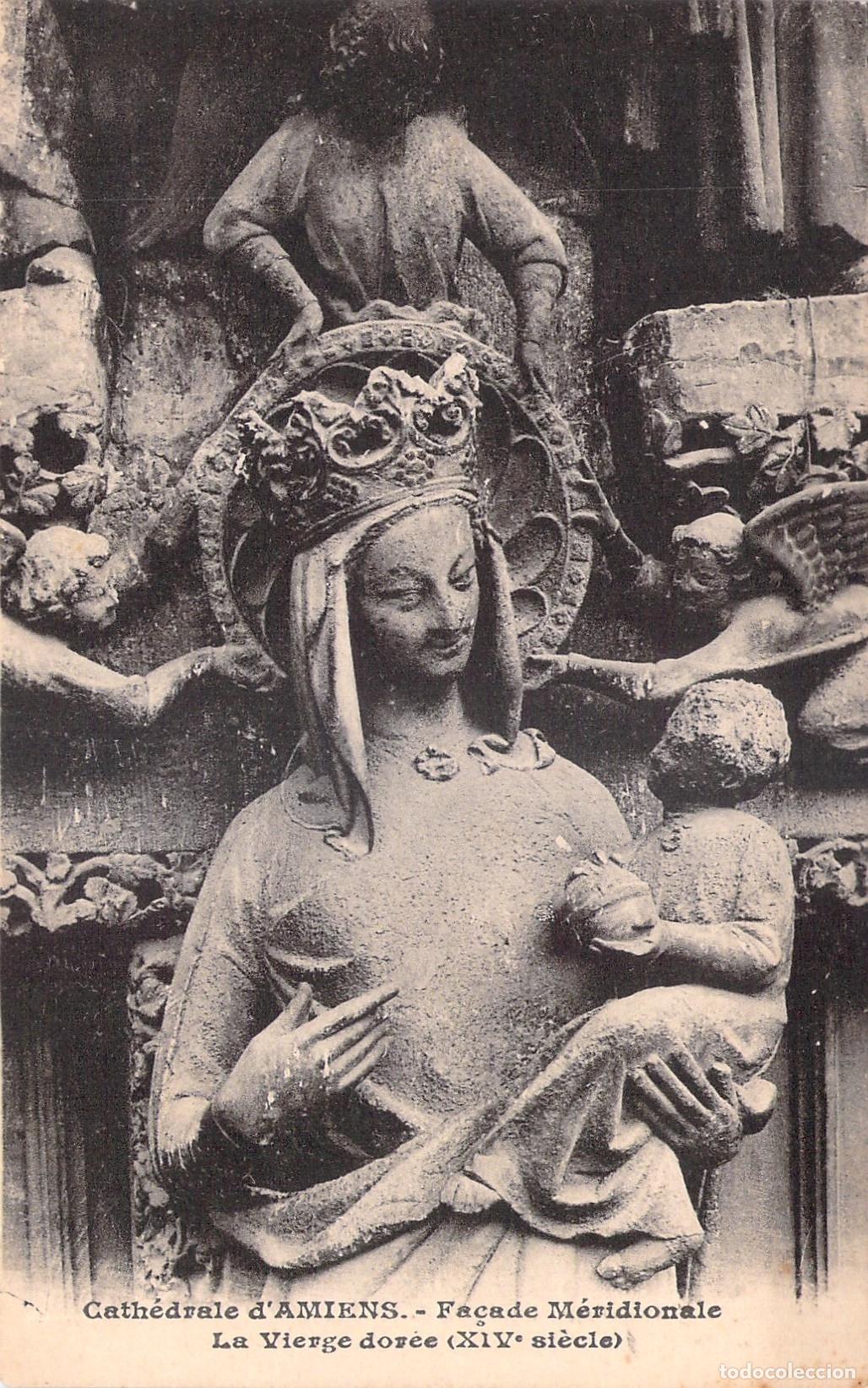Postkarten: Postal de la Catedral de Amiens - Escultura de la Virgen Dorada