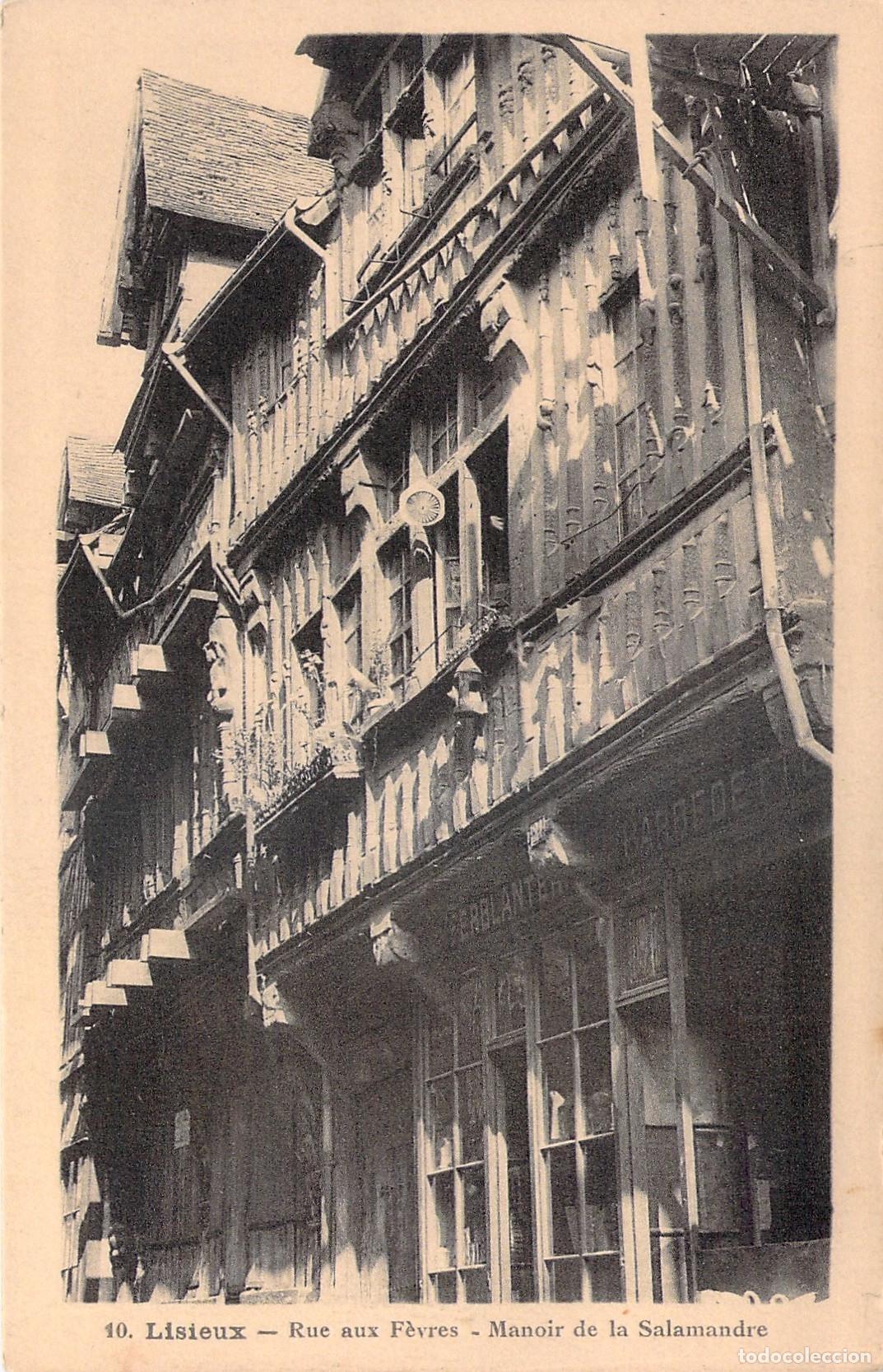 Cartoline: Postal de Lisieux Rue aux F&egrave;vres Manoir de la Salamandre