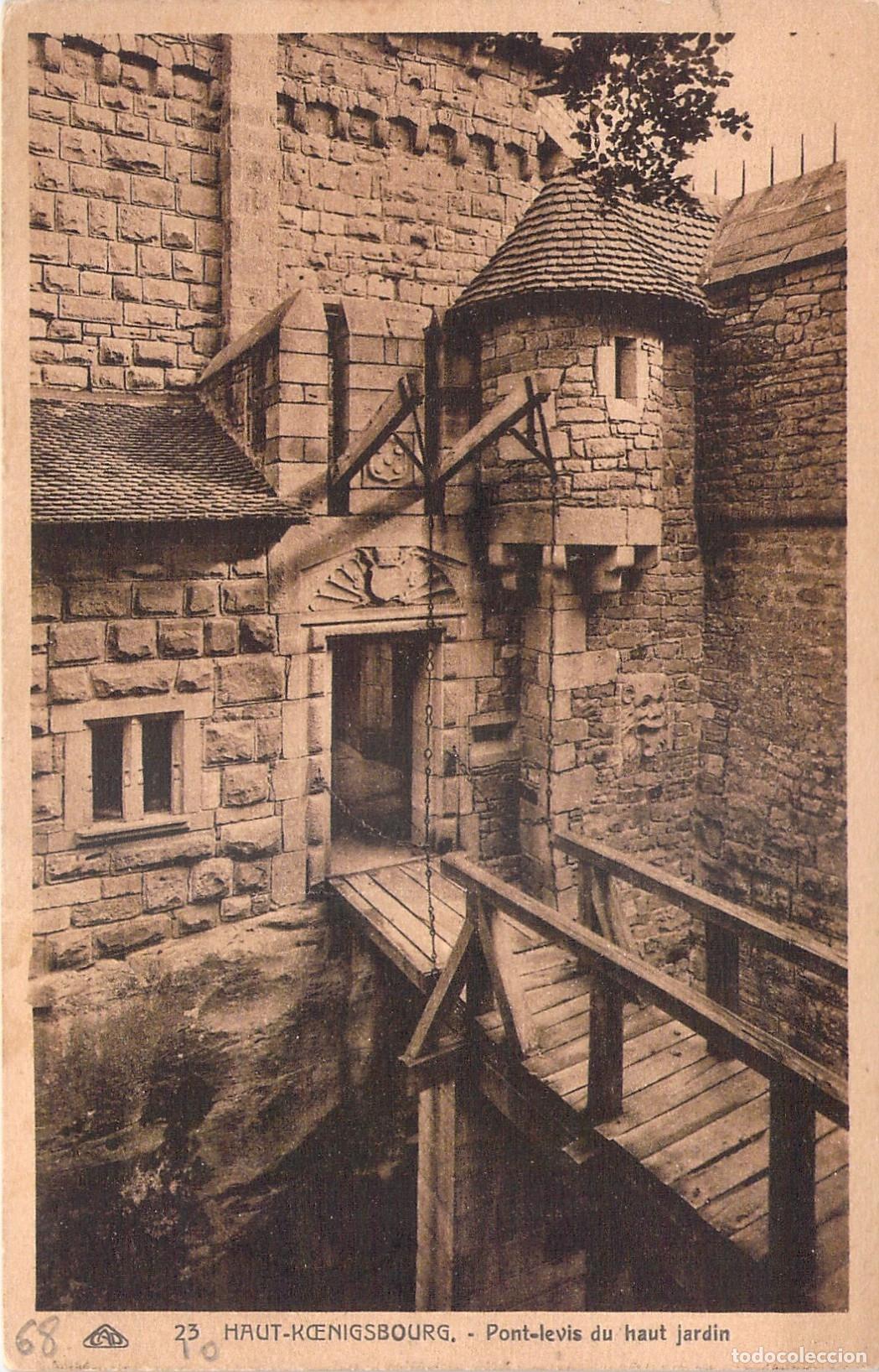 Cartoline: Postal del Castillo de Haut-Koenigsbourg - Puente Levadizo en Alsacia