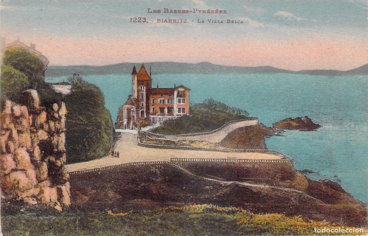 Postales: Postal de Biarritz - Vista de la Villa Belza sobre el Acantilado