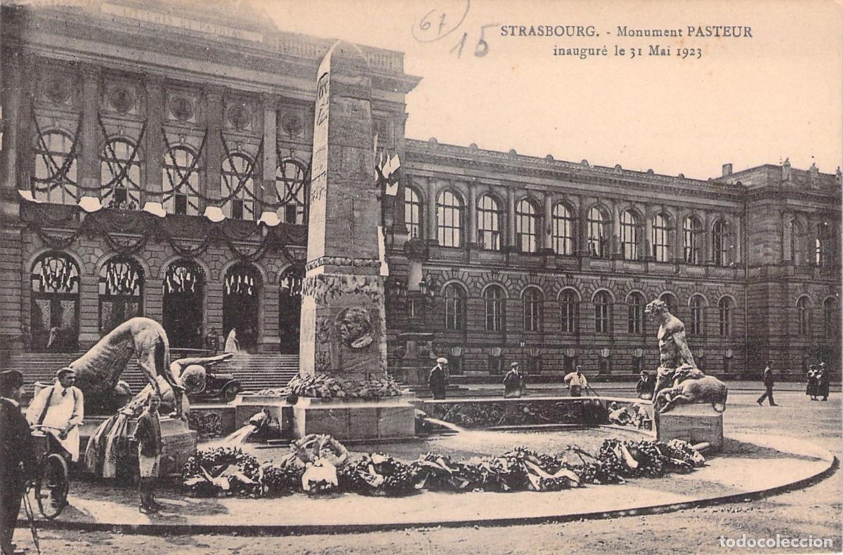 Cartoline: Postal de Estrasburgo: Monumento a Pasteur y Palacio Universitario