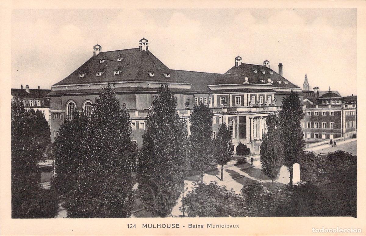 Cartoline: Postal de los Ba&ntilde;os Municipales de Mulhouse, Francia