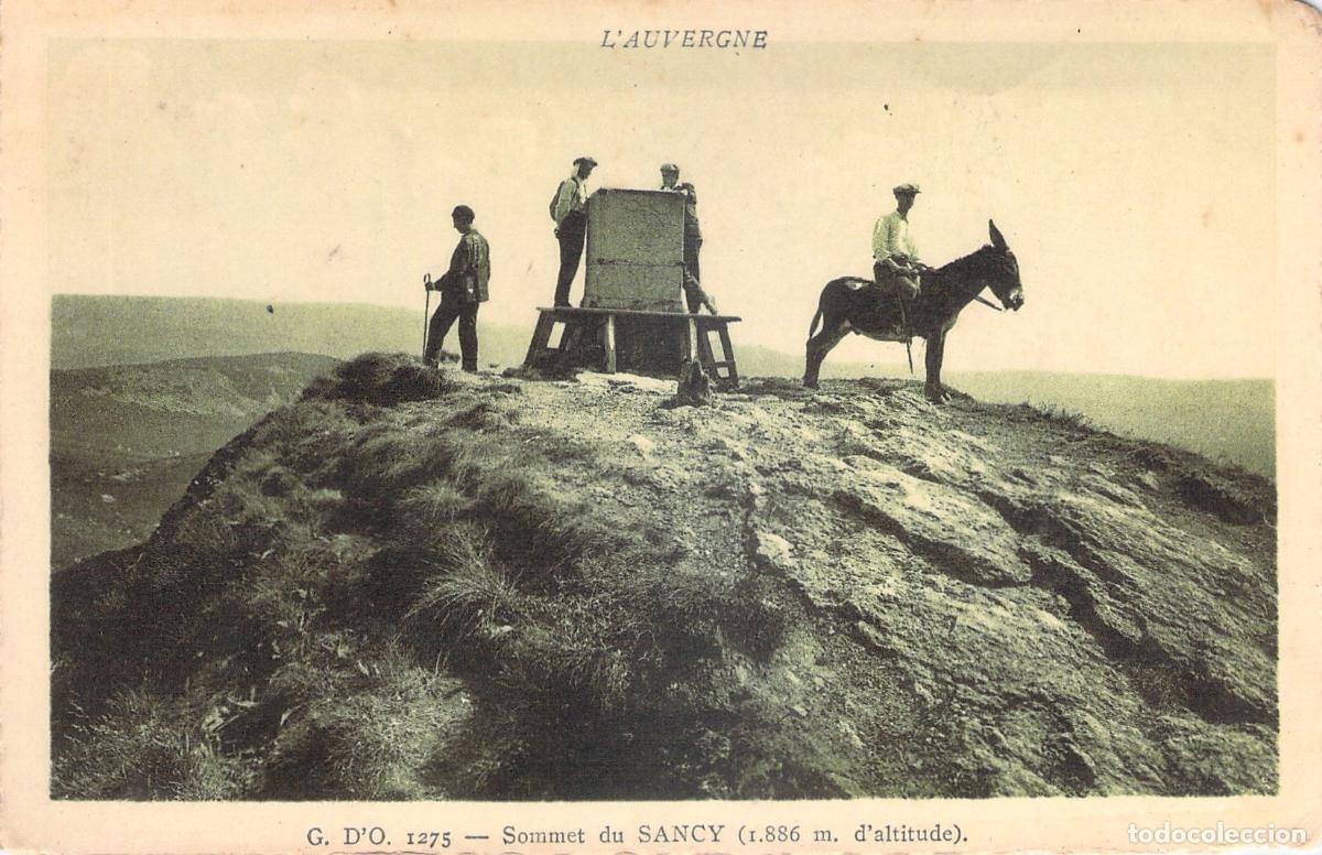 Postcards: Postal Sommet du Sancy Auvernia Francia Cumbre de Monta&ntilde;a con Burro