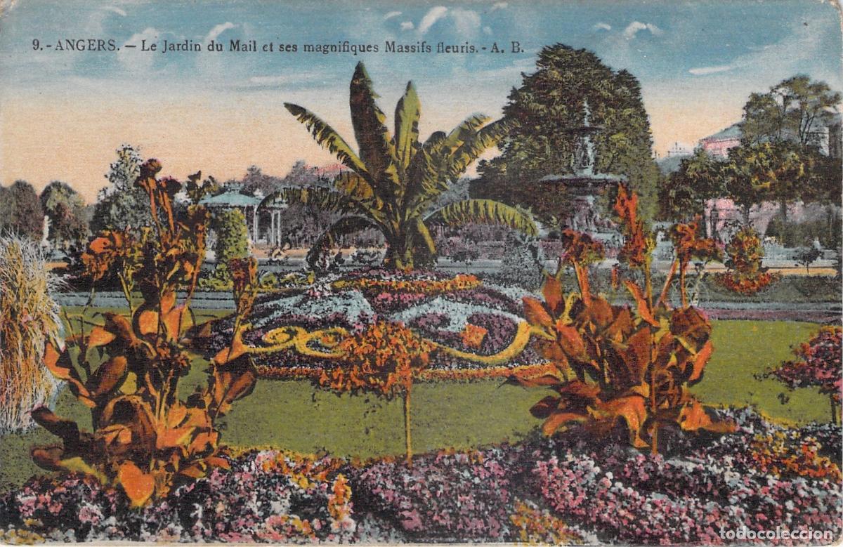Postcards: Postal de Angers Jardin du Mail y Macizos Floridos