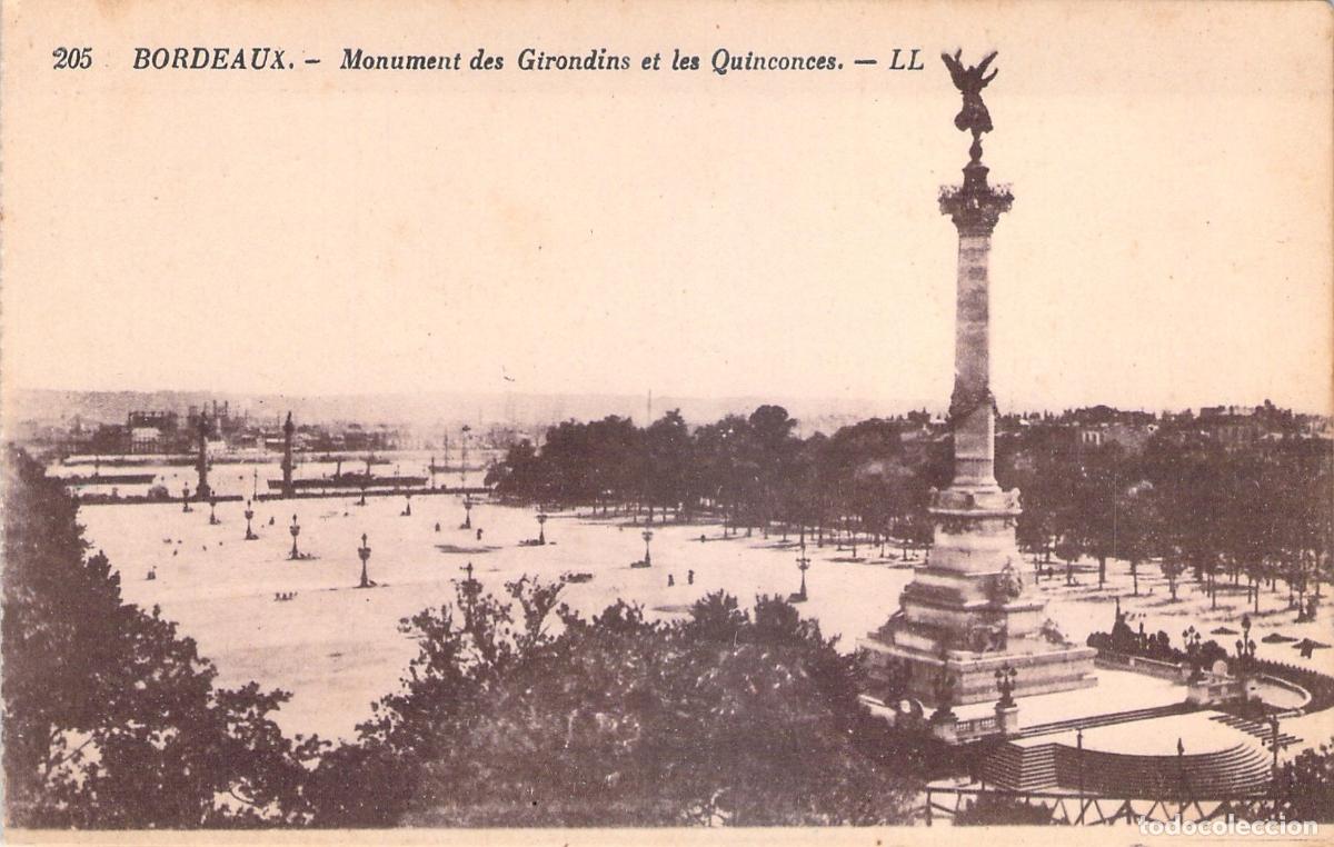 Postcards: Postal de Burdeos: Monumento de los Girondinos y Plaza de Quinconces