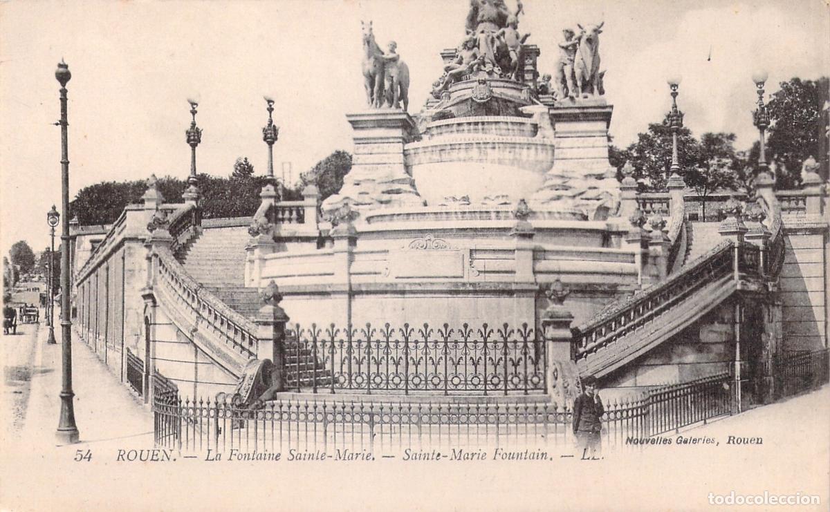 Postcards: Postal de la Fuente Sainte-Marie en Rouen, Francia
