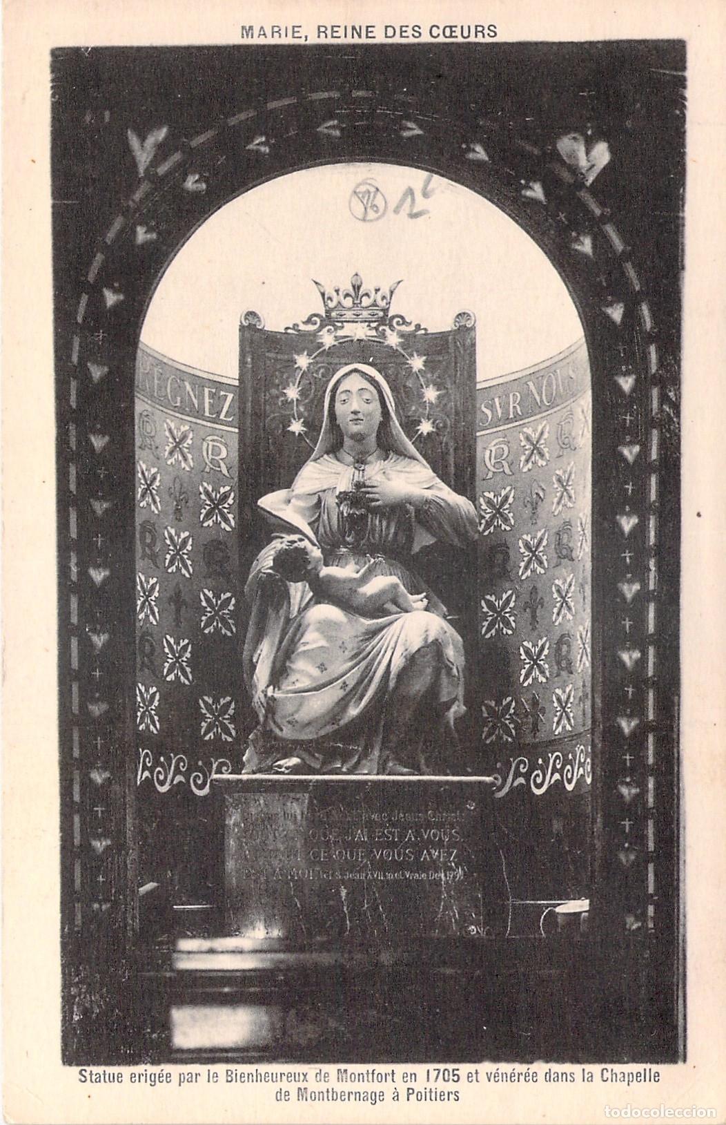 Postcards: Postal de la Estatua de Mar&iacute;a Reina de los Corazones en Poitiers
