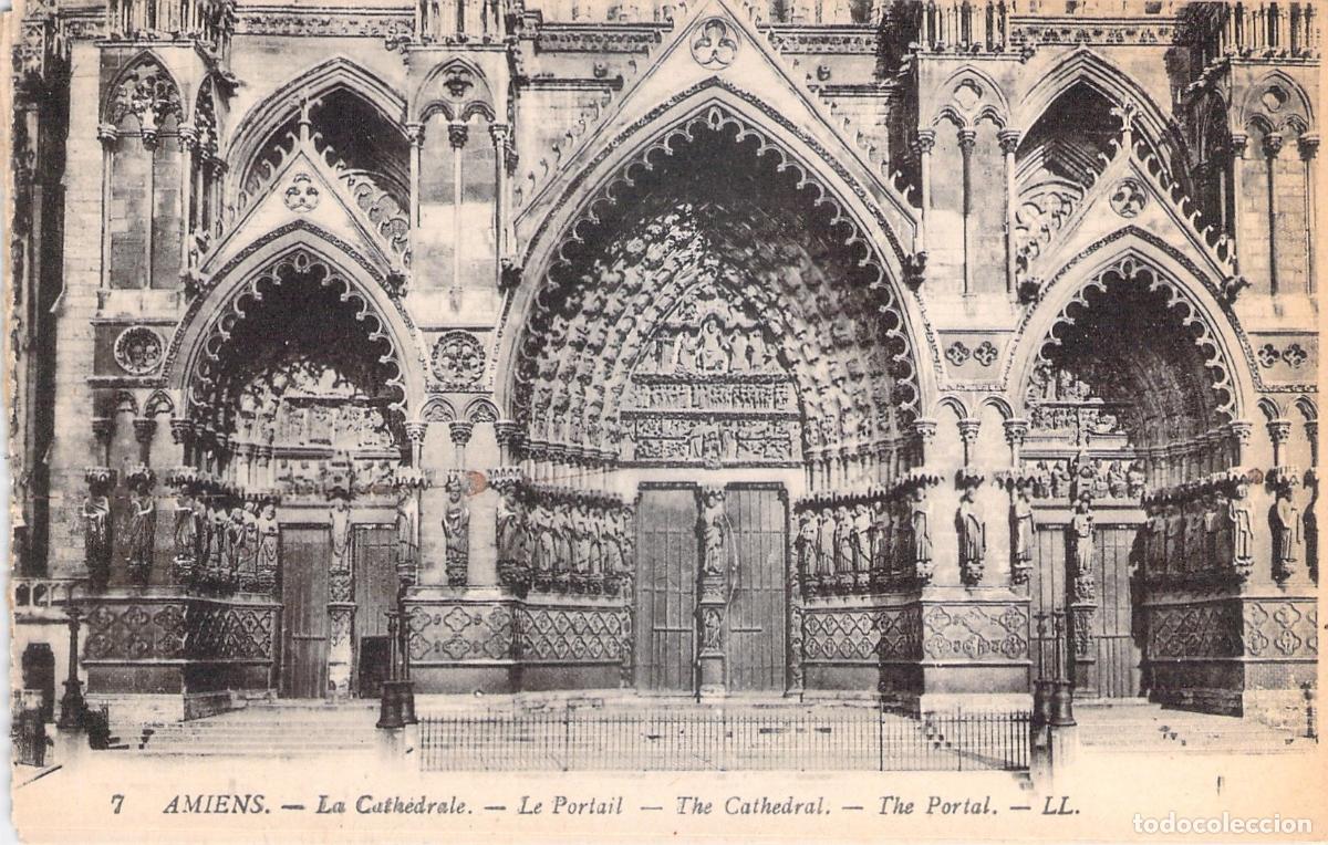 Postcards: Postal de la Catedral de Amiens El Portal de la Fachada Francia