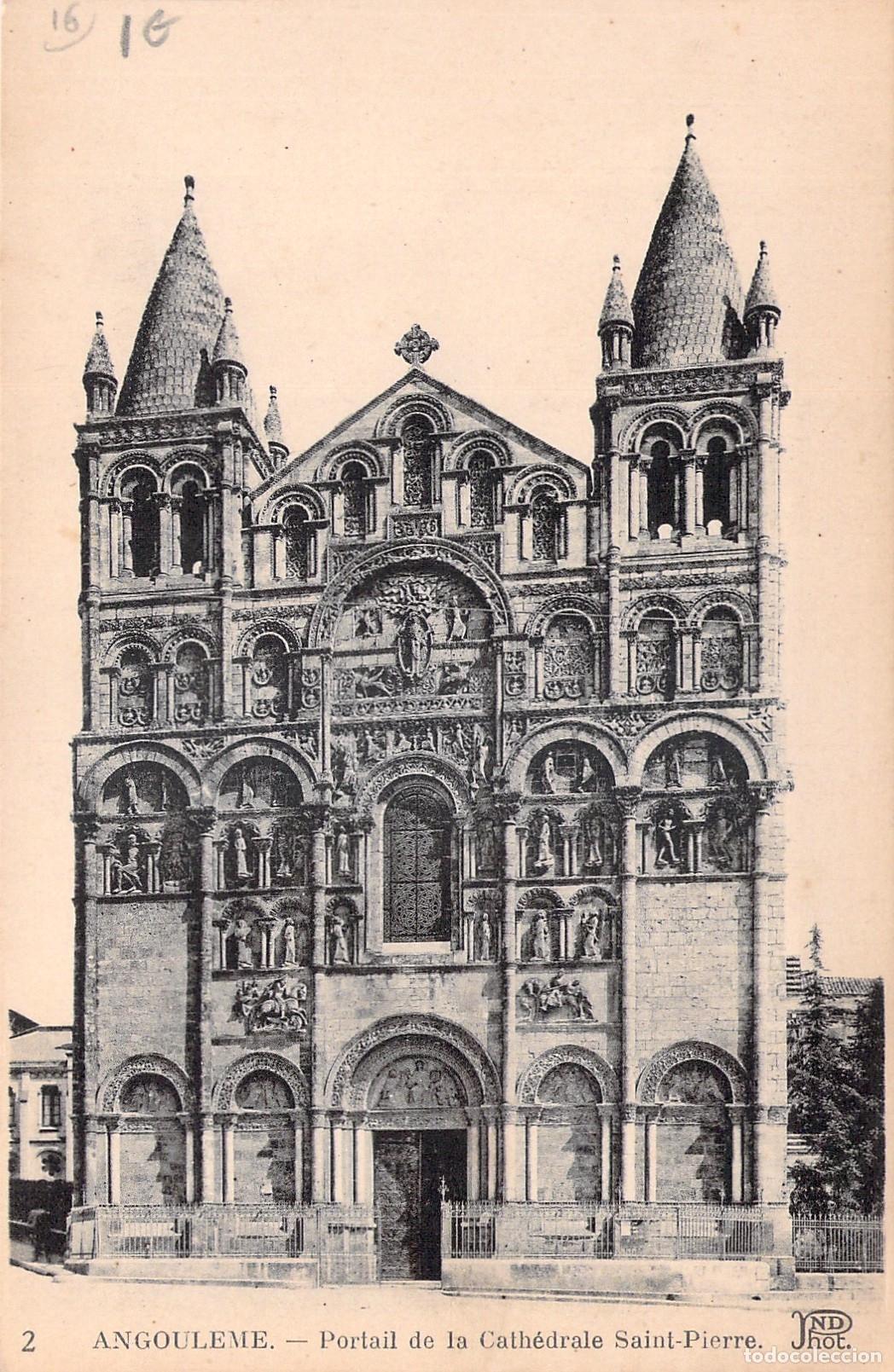 Postcards: Postal del Portal de la Catedral de Angulema, Francia