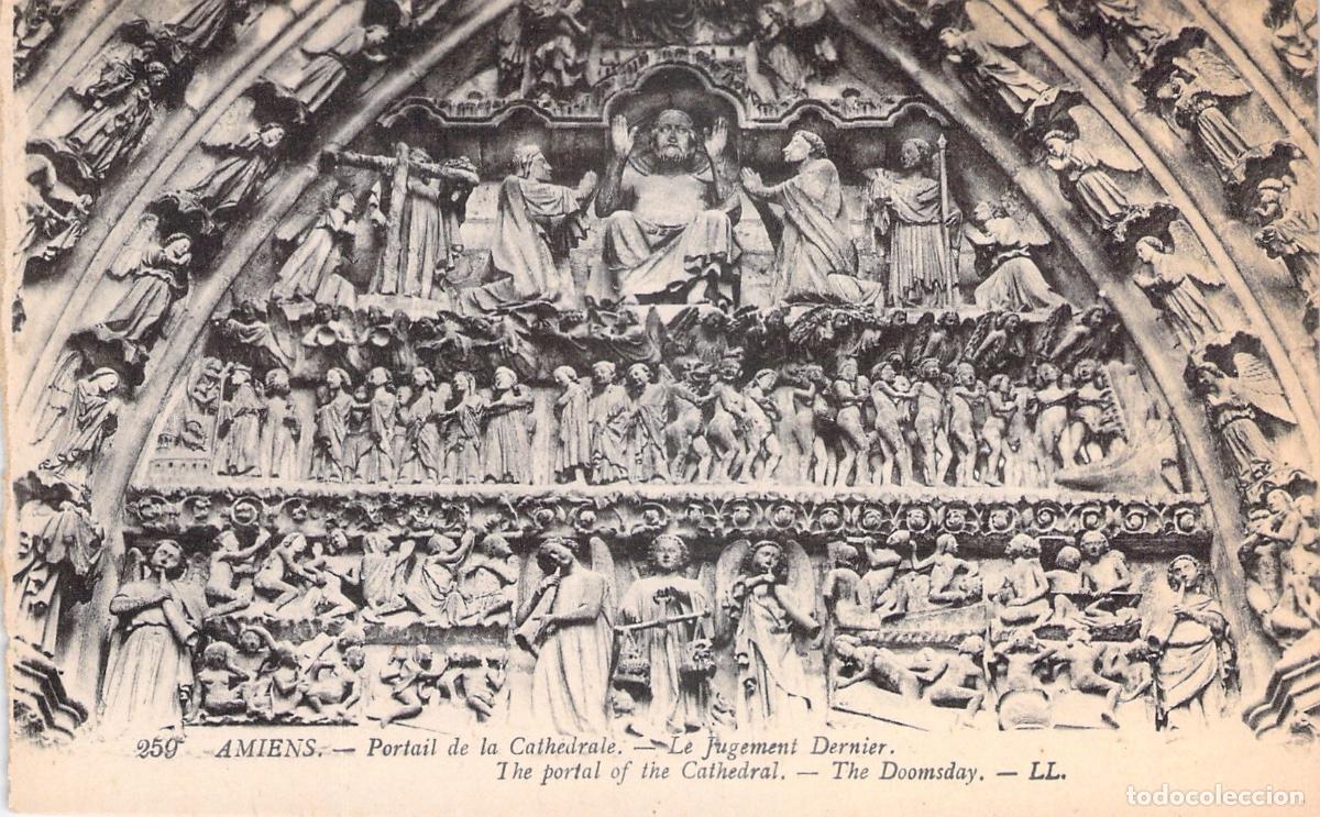 Postales: Postal Portal de la Catedral de Amiens Juicio Final