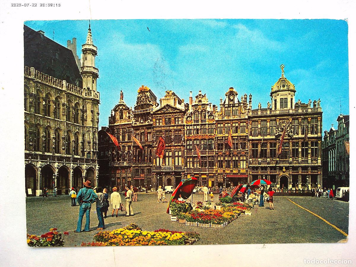 Postales: POSTAL DE BRUSELAS ( BRUXELLES , BELGICA ): GRAN PLAZA . CON SELLO DE BALDUINO