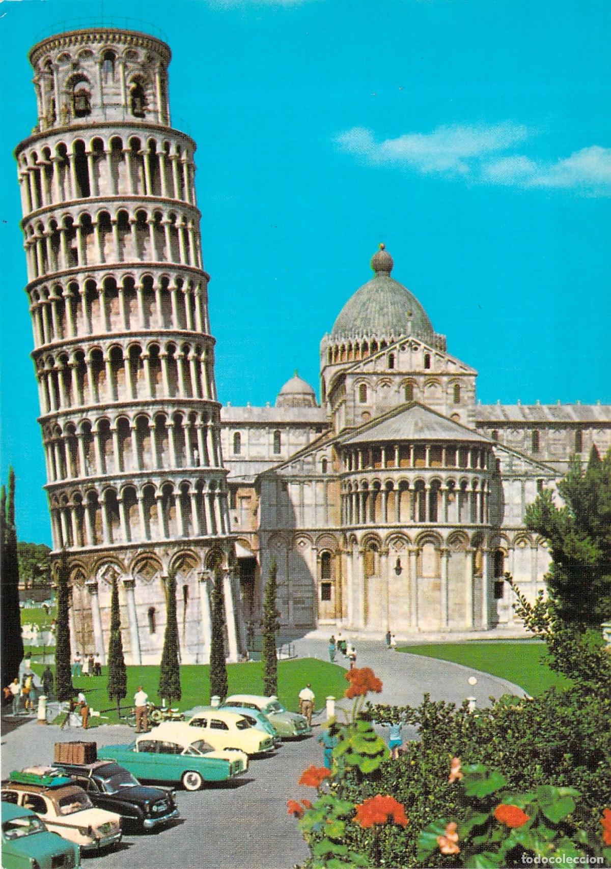 Postales: Postal de la Torre Inclinada y &Aacute;bside de la Catedral de Pisa, Italia