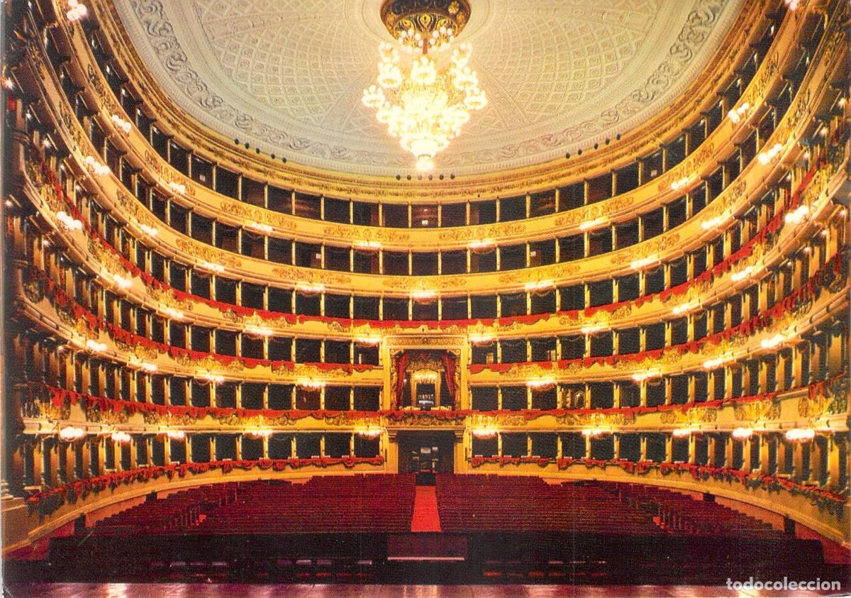 Postales: Postal del Interior del Teatro alla Scala en Mil&aacute;n