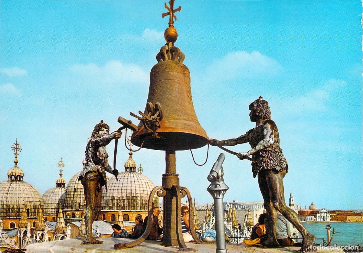 Postales: Postal de los Moros de la Torre del Reloj en Venecia, Italia