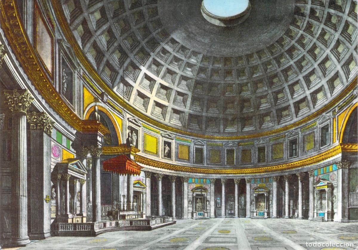 Postales: Postal del Interior del Pante&oacute;n de Agripa en Roma, Italia