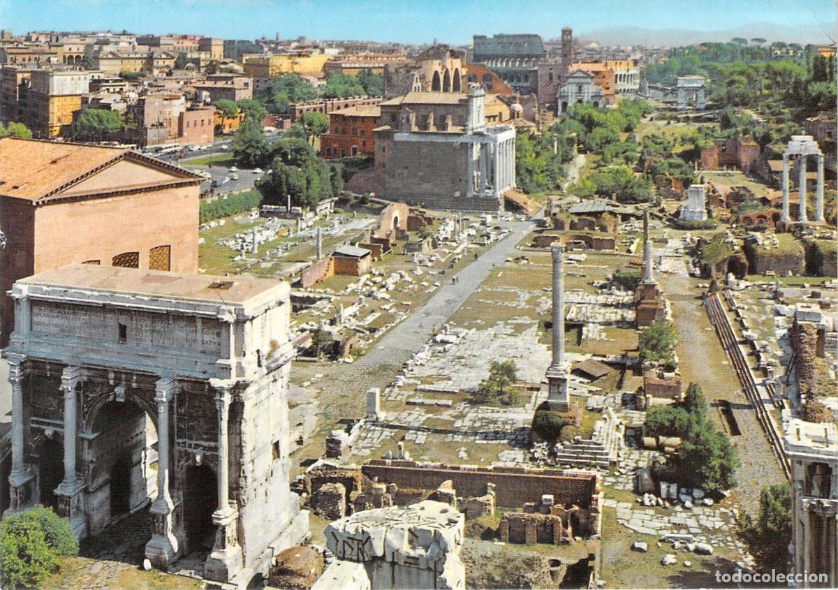 Postales: Postal de Roma con Vista Panor&aacute;mica del Foro Romano e Italia