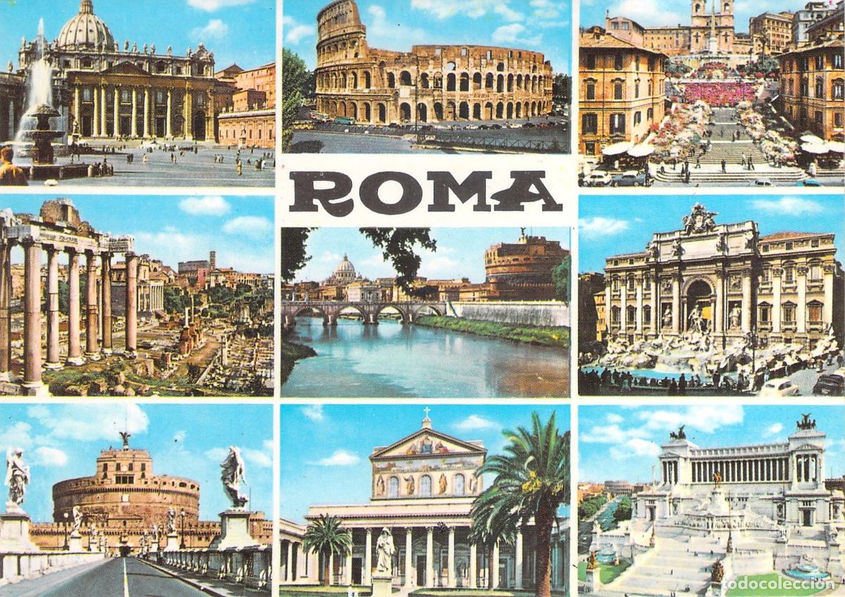 Postales: Postal Multivista de Roma con Monumentos Hist&oacute;ricos