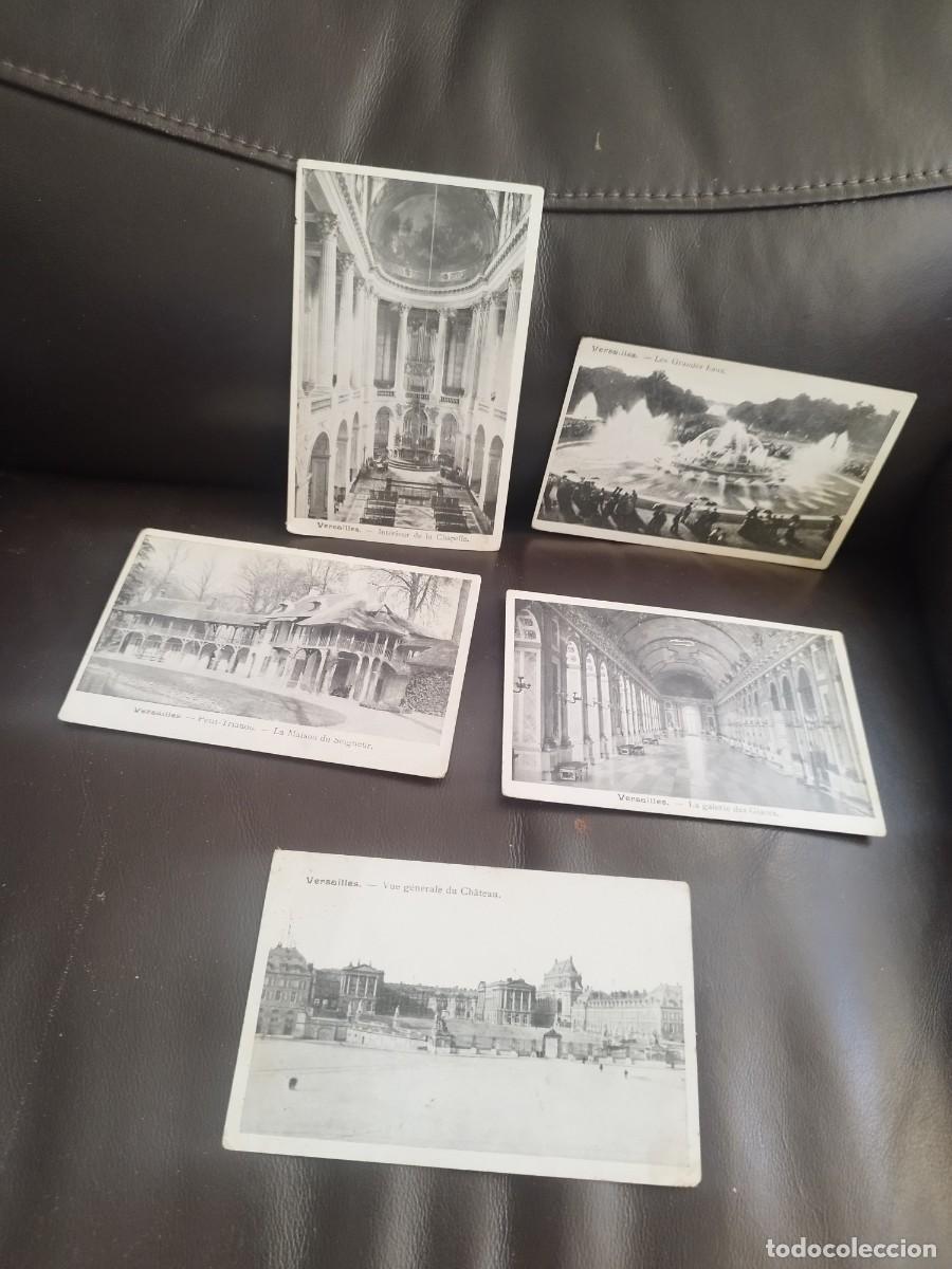 Postales: Colecci&oacute;n de 5 tarjetas postales de Versalles. Galer&iacute;a de los espejos, Capilla Real del Palacio.