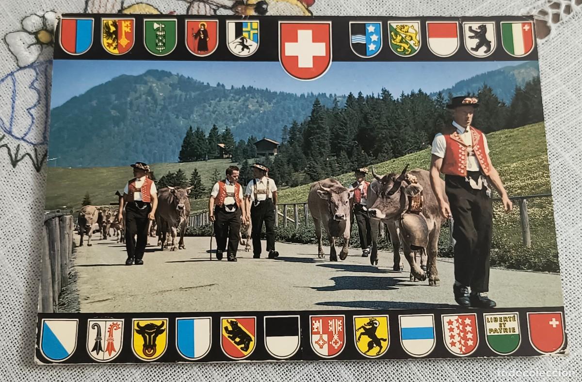 Postales: POSTAL | DESCENSO DE LOS ALPES (ALPABFAHRT), SUIZA