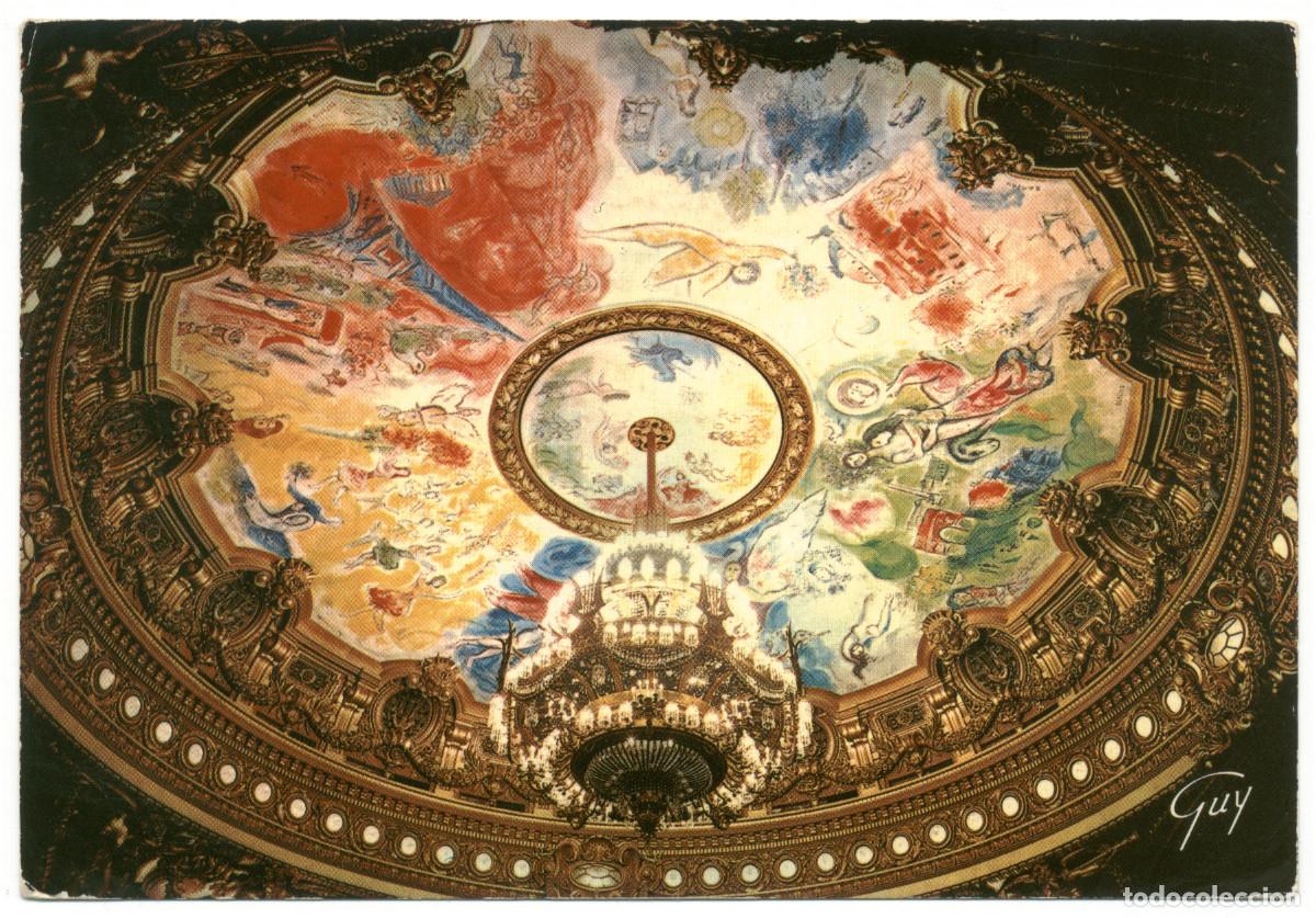 Postales: PARIS_Op&eacute;ra Le grand lustre et le planfond_Guy 5507 / Teatros Francia