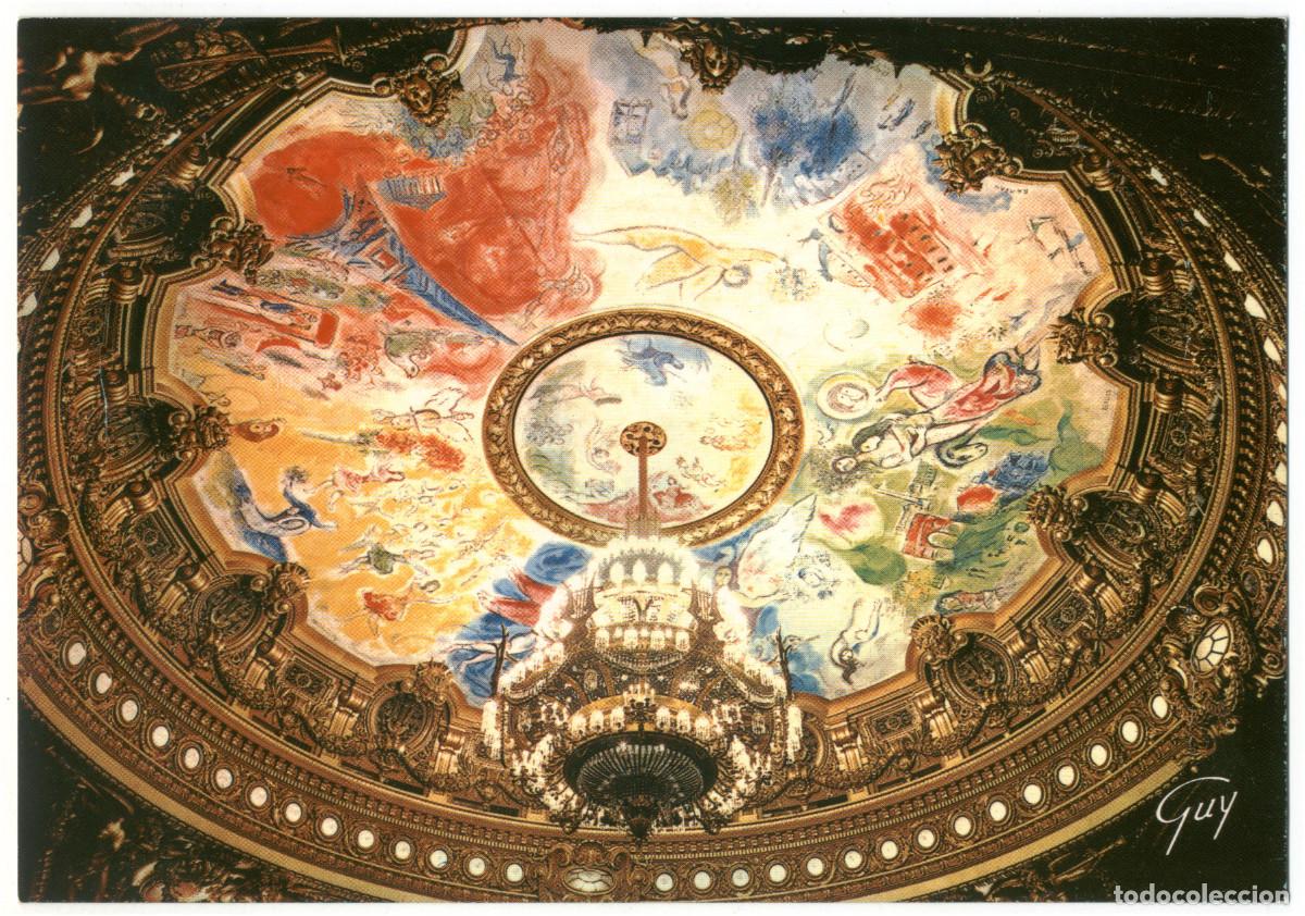 Postales: PARIS_Op&eacute;ra Le grand lustre et le planfond_Guy 5507 / Teatros Francia