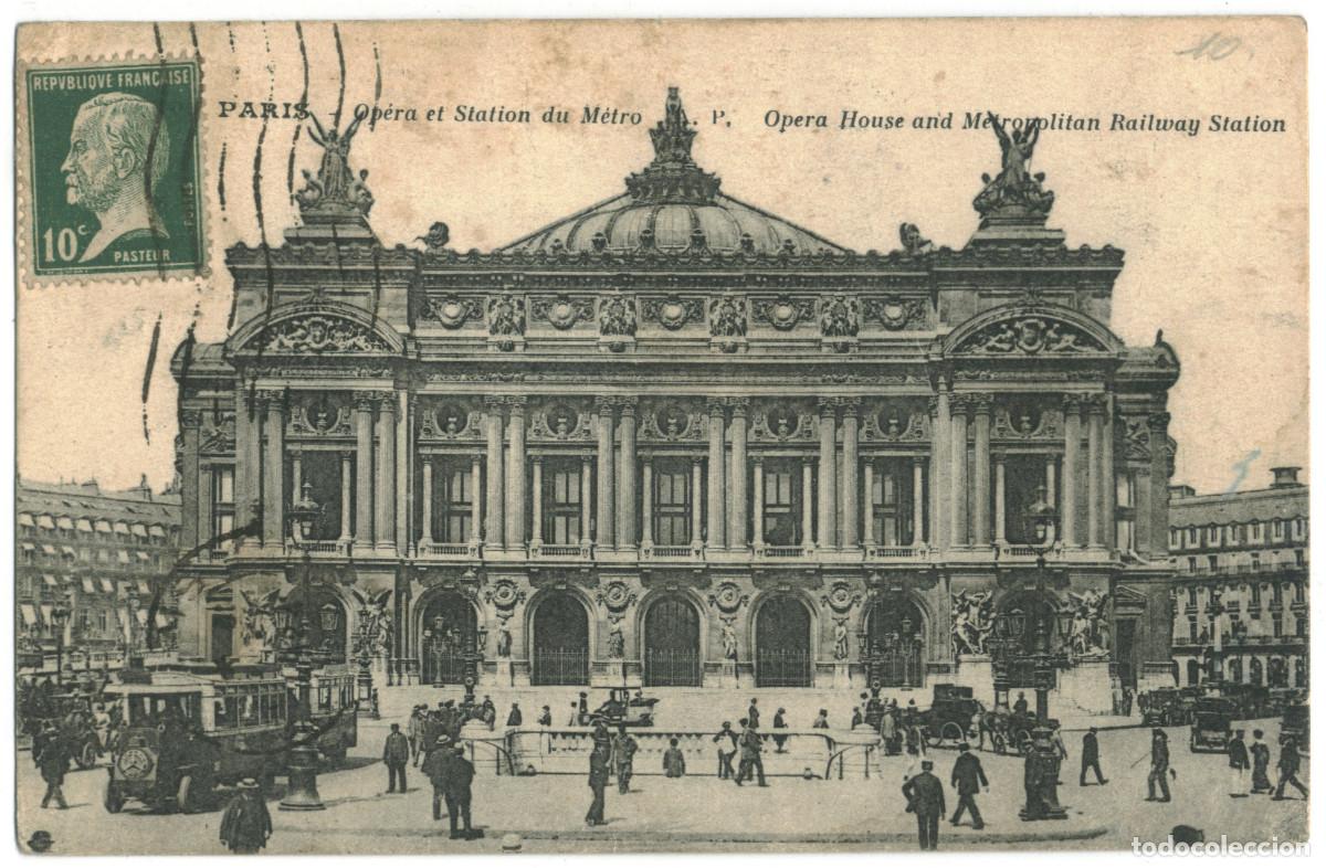 Postales: Op&eacute;ra et Station du M&eacute;tro (PARIS)_A. Papeghin. s.n. (Top Left) / Teatros Francia