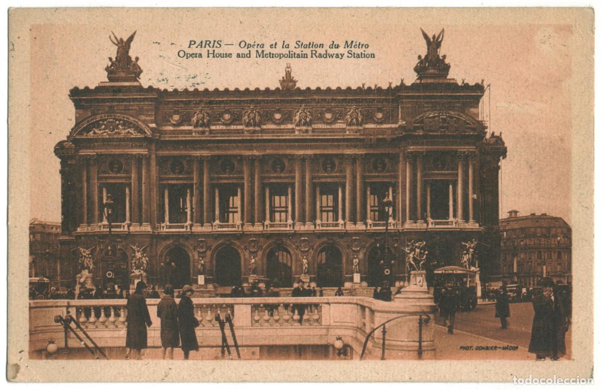 Postales: Op&eacute;ra et Station du M&eacute;tro (PARIS)_Combier. s.n. (Top Center) / Teatros Francia