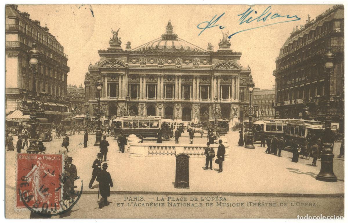 Postales: Op&eacute;ra, Place (PARIS)_Sin datos. s.n. (Bottom Center) / Teatros Francia