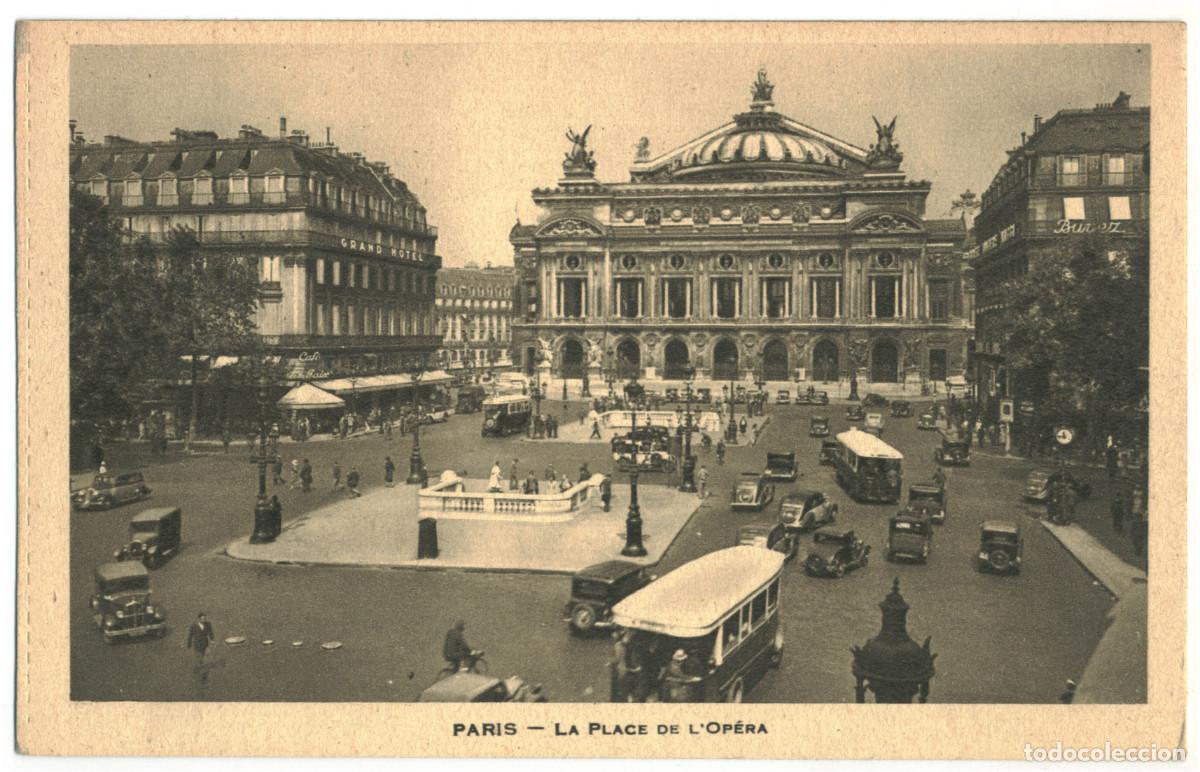 Postales: Op&eacute;ra, Place (PARIS)_Sin datos. s.n. (Bottom Center) / Teatros Francia