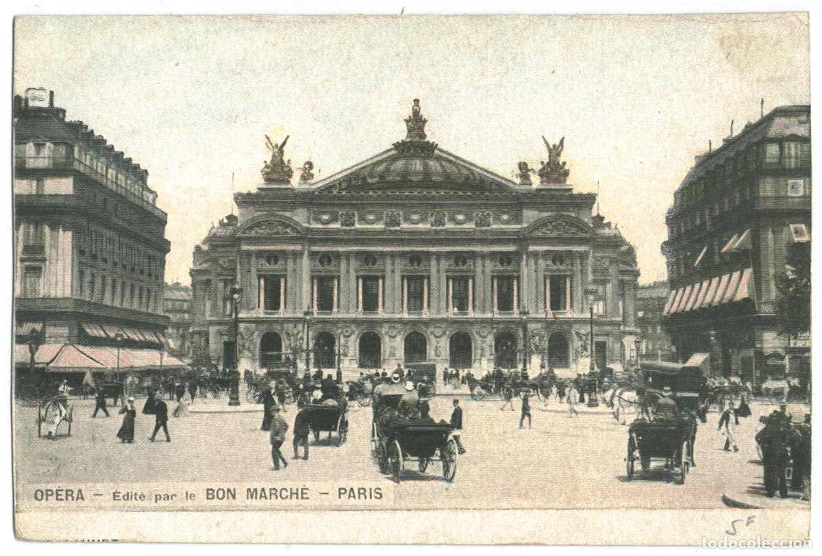 Postales: Op&eacute;ra (PARIS)_Bon March&eacute;. s.n. (Bottom Left) / Teatros Francia