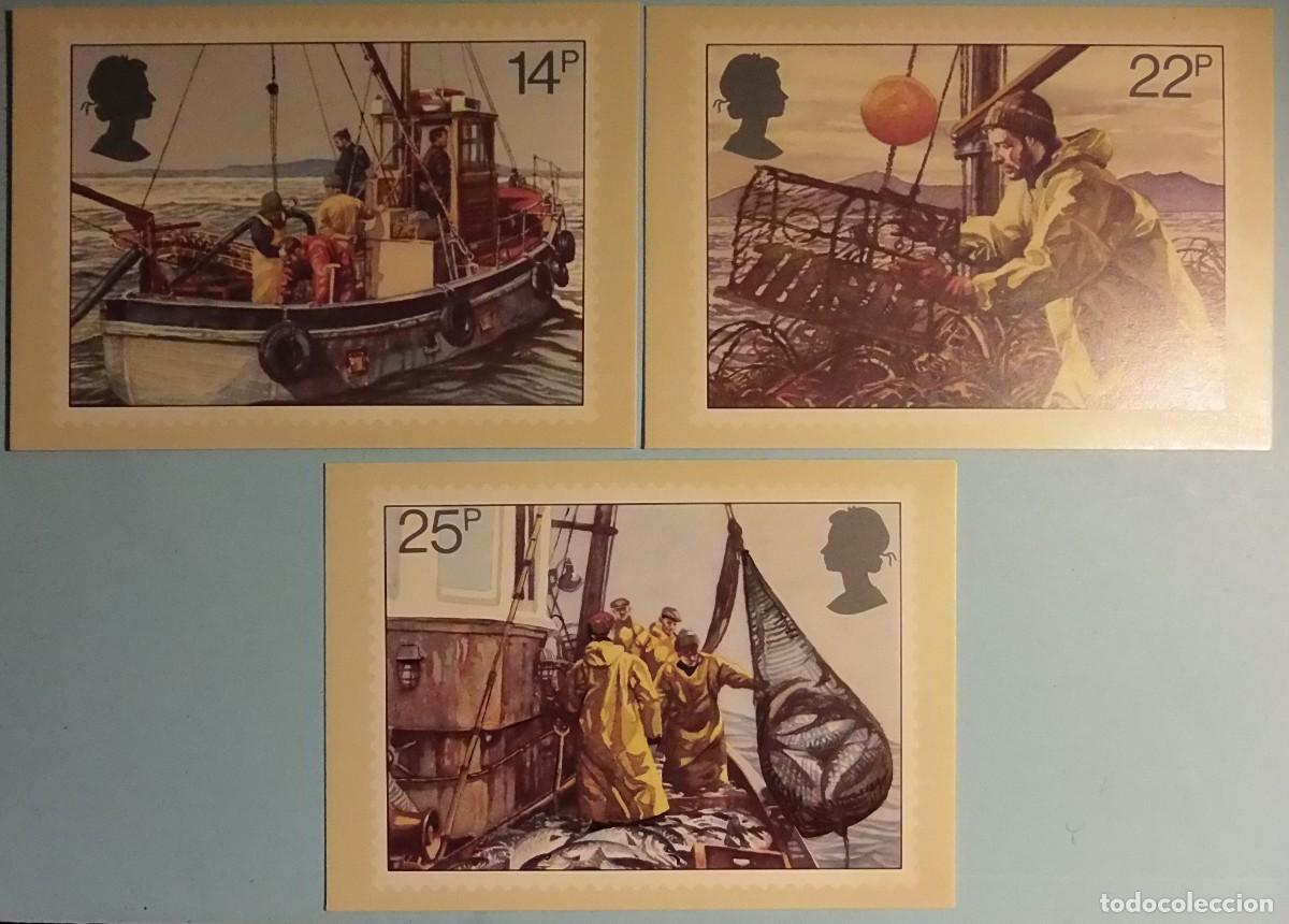 Postales: TARJETA POSTA - GRAN BRETA&Ntilde;A 1981 - LA PESCA (BARCO, REDES, CANGREJERAS).