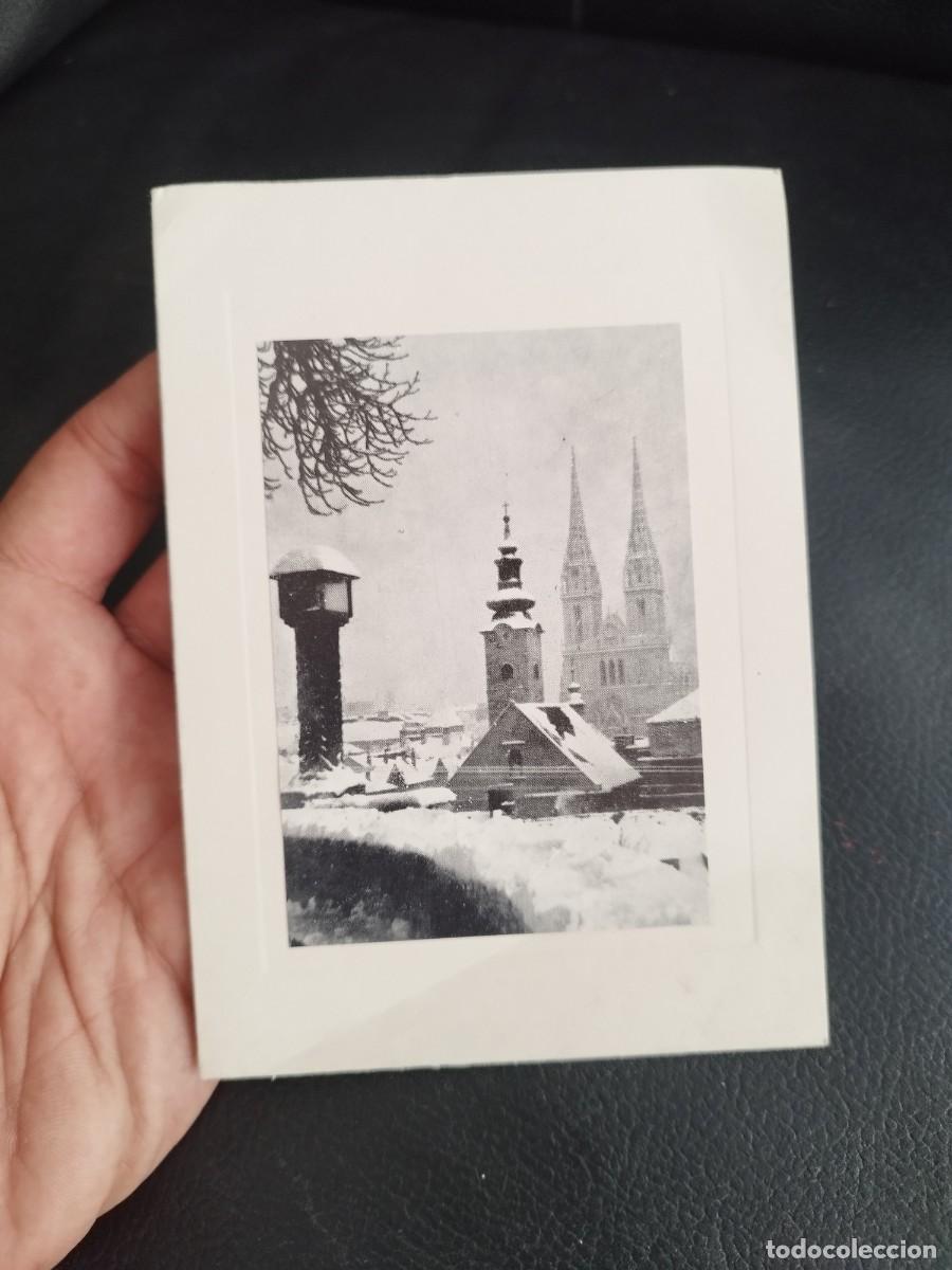 Postales: Tarjeta postal vista invernal de Zagreb, Croacia. torres gemelas de la Catedral de Zagreb.