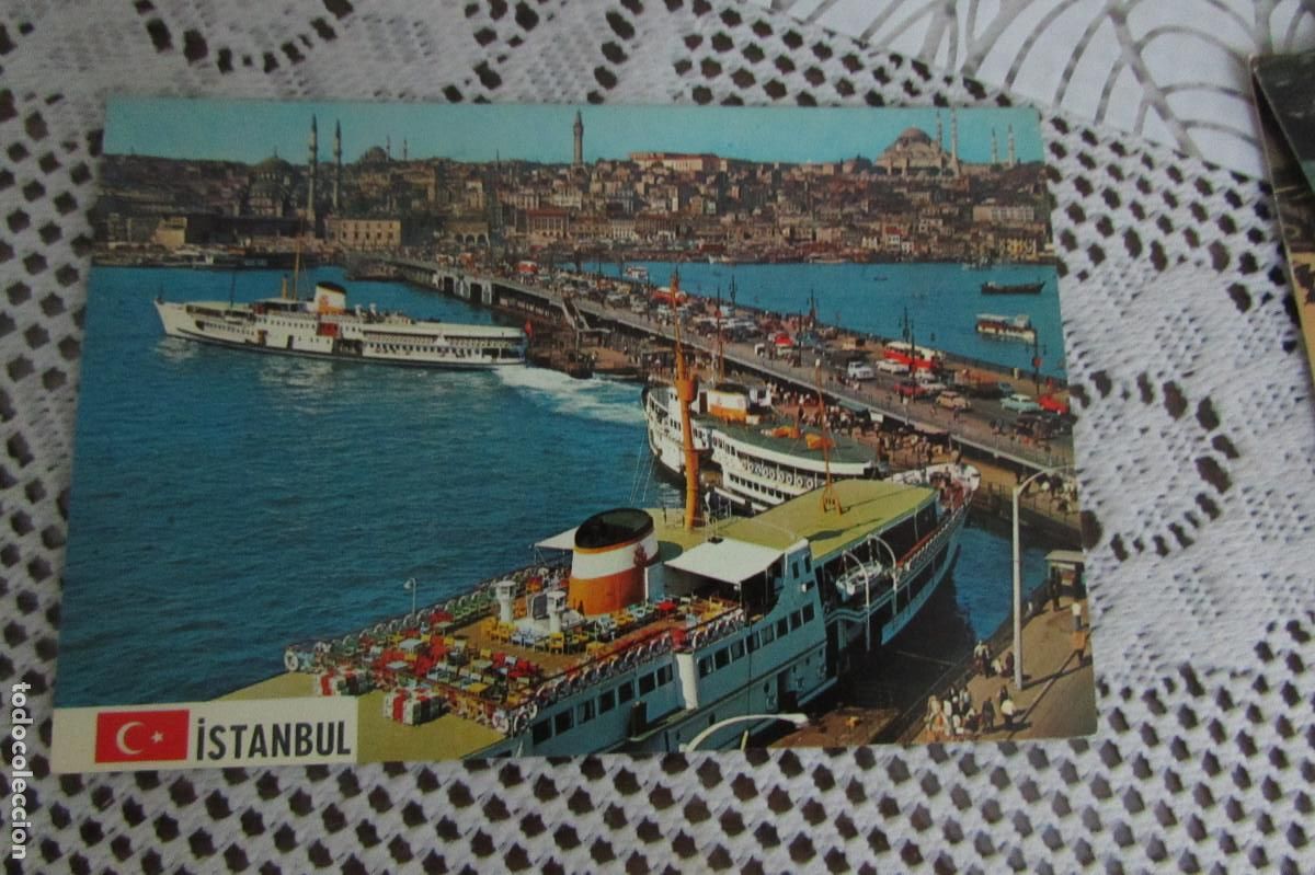 Postkarten: ESTAMBUL TURQUIA KARAKOYDEN KOPRU YENI CAMI VE SULEYMANIYEYE DOGRU