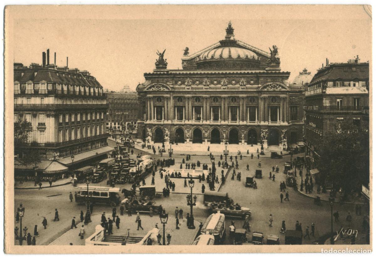 Postales: Op&eacute;ra, Place (PARIS)_Yvon (Paris en Flanant; 161) / Teatros Francia