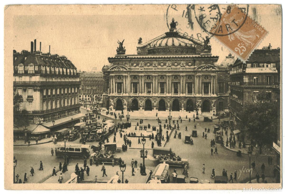 Postales: Op&eacute;ra, Place (PARIS)_Yvon (Paris en Flanant; 161) / Teatros Francia