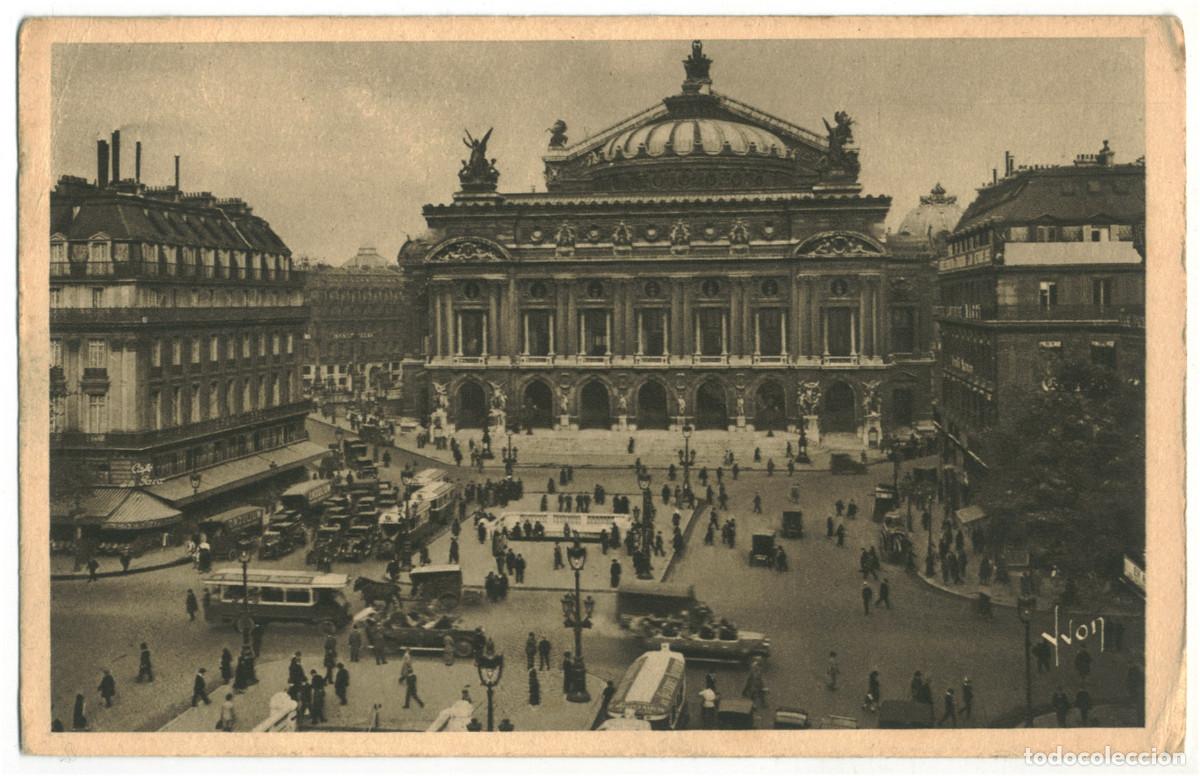 Postales: Op&eacute;ra, Place (PARIS)_Yvon (Paris en Flanant; 161) / Teatros Francia