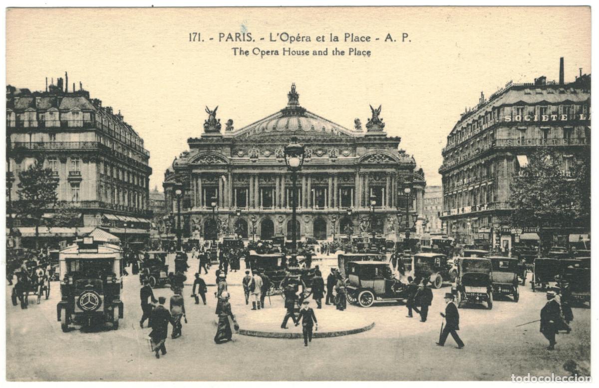 Postales: Op&eacute;ra, Place (PARIS)_A. Papeghin. 171 / Teatros Francia