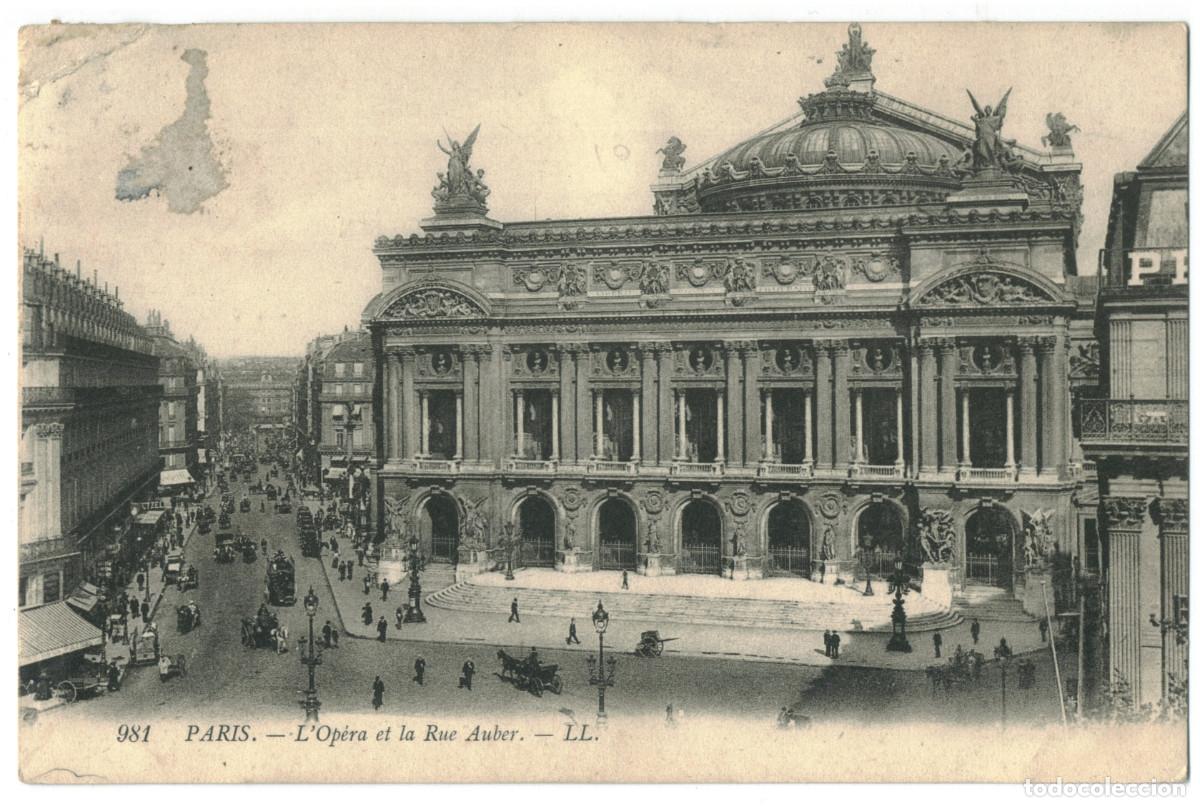 Postales: Op&eacute;ra et Rue Auber (PARIS)_L&eacute;vy. 981 / Teatros Francia